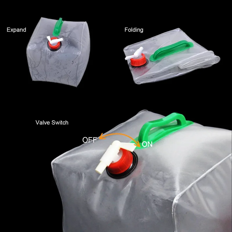 ถังน้ำแบบพับเก็บได้สำหรับ10L ถ - Water Bag Collapsible บทวิจารณ์และราคา