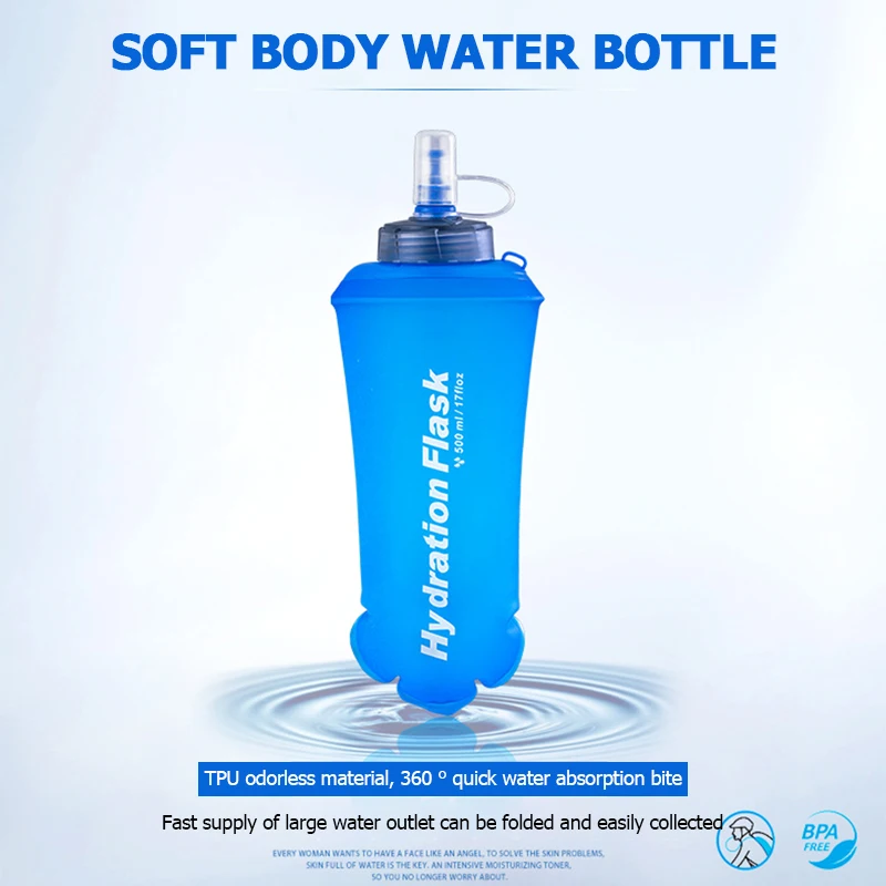 250ml 500ml 750ml ขวดน้ําพับแบ - Water Bag Collapsible บทวิจารณ์และราคา